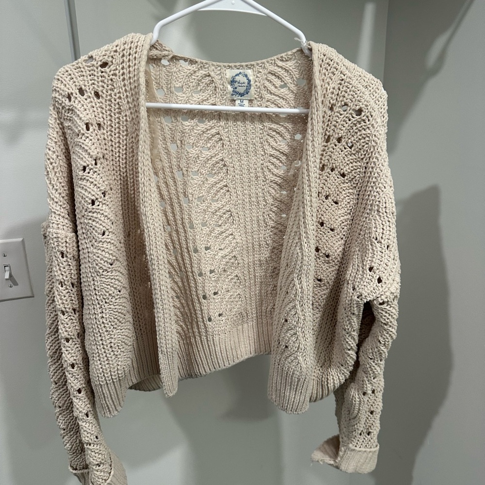 Cream Knit Women's cardigan Sweater